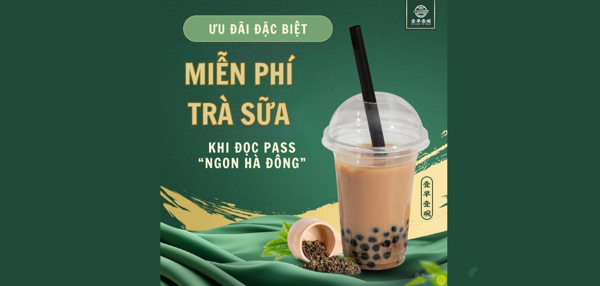 MIỄN PHÍ TRÀ SỮA FULL TOPPING –  KHI ĐỌC PASS “ NGON HÀ ĐÔNG “